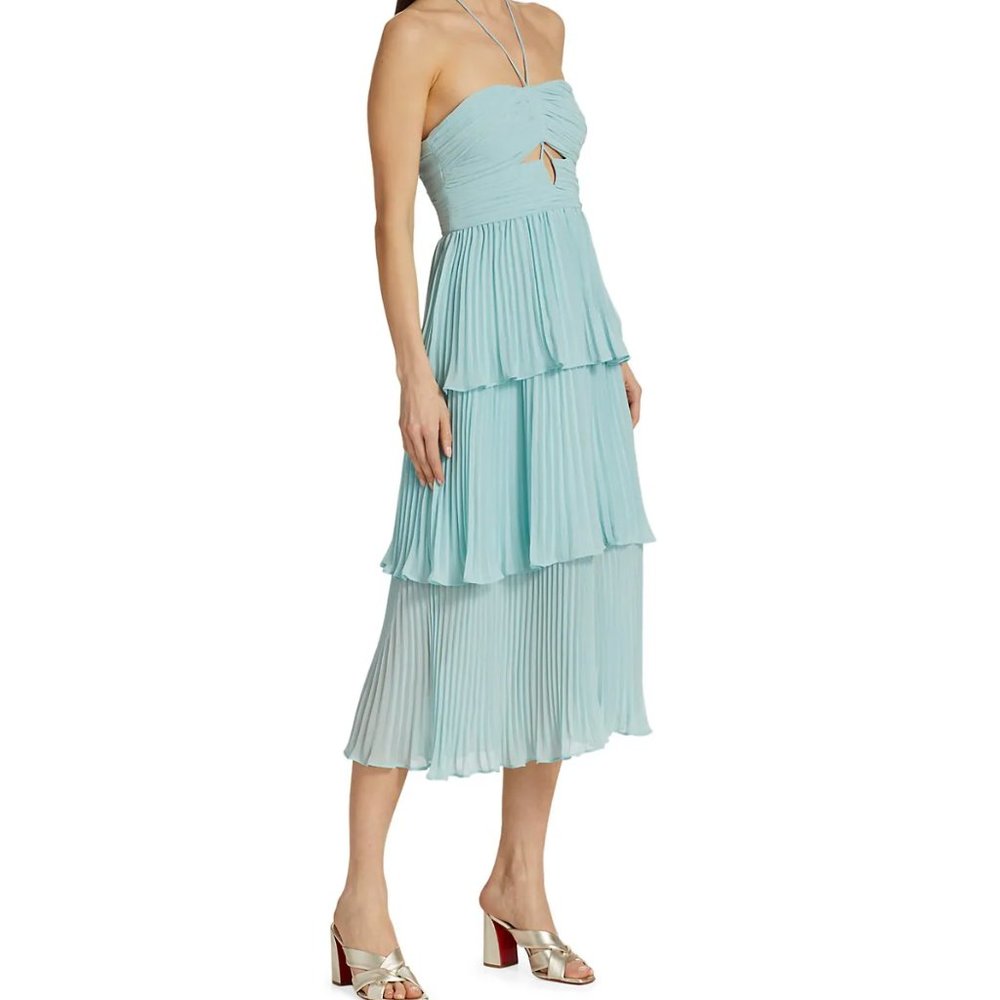 !! NWT Self-Portrait Pleated Chiffon Midi-Dress (SOLD OUT ONLINE) !!